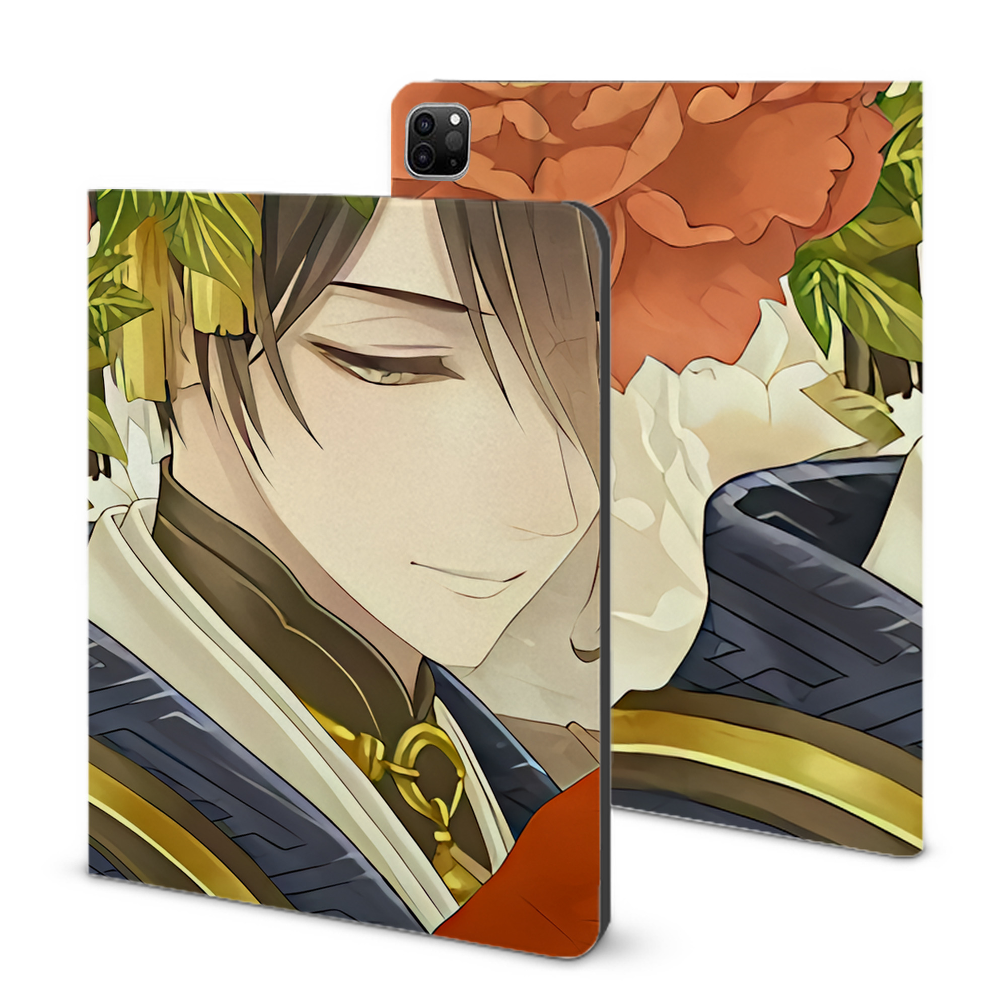 （画像用） 刀剣乱舞 Touken Ranbu IPad ケース ブック型 PUレザー TPU 耐衝撃 軽量 薄型 ペン収納なし 全面保護 IPad 各モデル対応